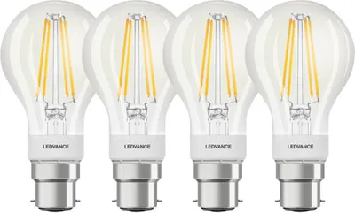 Image de 4 x Ledvance LED Filament Smart+ Birne 6W = 60W B22d klar 806lm warmweiß 2700K Dimmbar App Google Alexa Apple HomeKit Bluetooth