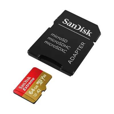 Image de Sandisk Extreme Microsdxc 64 Gb 170/80 Mb/S Uhs-I U3 Actioncam Memory Card (Sdsqxah-064G-Gn6Aa)