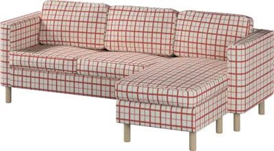 Produktbild von Dekoria Bezug für Pärup 3-Sitzer Sofa mit Recamiere, rot-creme, 235x80x148