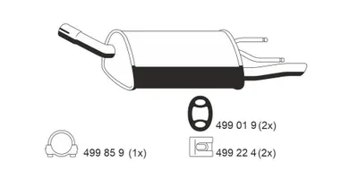 Produktbild von ERNST 011044 Endschalldämpfer für OPEL Corsa B Schrägheck (S93) Auspuff