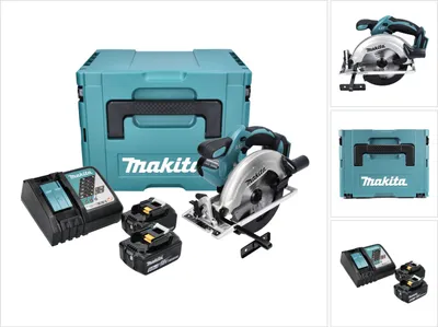 Obrázek produktu pro Akumulátorová okružní pila Makita DSS 611 RTJ 18 V 165 mm + 2x baterie 5,0 Ah + nabíječka + Makpac