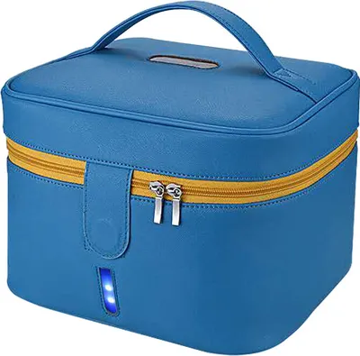 Image de Boîte de stérilisation UV portable Vêtements de bébé Masque de biberon Jouet Rechargé USB Sac de nettoyage désinfectant pour les voyages à l'hôtel à la maison en plein air, grand, bleu