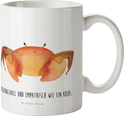 Produktbild von Mr. & Mrs. Panda Kindertasse Sternzeichen Krebs - Weiß - Geschenk, Geschenk Juli, Krebs Sternzeichen, Aszendent, Horoskop, Kunststoffgeschirr, Geschenk Juni