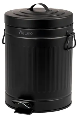 Image de eluno Cosmetikeimer VINTAGE, Poubelle à pédale 5 litres et métal noir