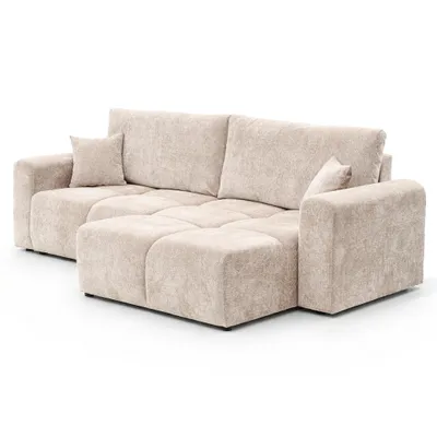 Image de Canapé d'angle rembourré IDOHOME-BALOO avec fonction couchage, coffre de rangement, rembourrage confortable et design moderne, idéal pour les salons et les chambres d'amis