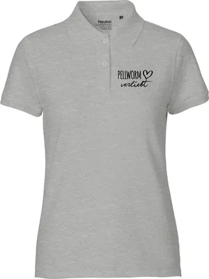 Produktbild von Huuraa Damen Polo Shirt Pellworm verliebt L Sport Grey Bio Baumwolle Fairtrade Poloshirt Geschenkidee