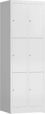 Produktbild von Schließfachschrank Fächerschrank 6 Fächer Spind 180x60x50cm signalweiß X-520327