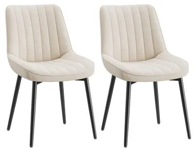 Produktbild von 2er-Set Esszimmerstühle, großzügig gepolsterte Sitzfläche und ergonomische Rückenlehne für dauerhaften Alltagskomfort, Beige
