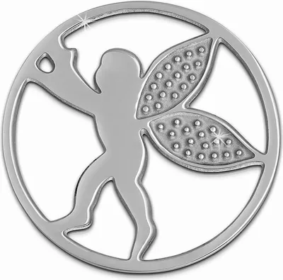 Produktbild von Amello Edelstahl Coinsschmuck silber 30 mm Einleger Engel Damen Coin ESC514J