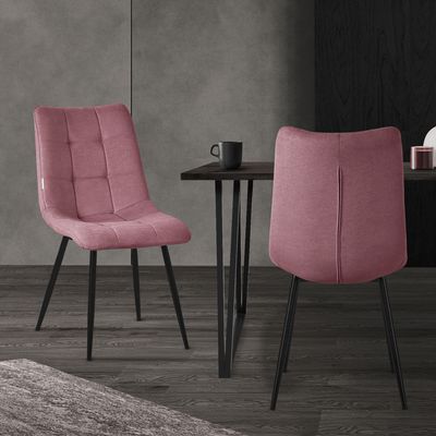 ML-Design jedálenské stoličky set 2 staroružové, obývacie stoličky s látkovým poťahom a kovovými nohami, kuchynské stoličky s operadlom
