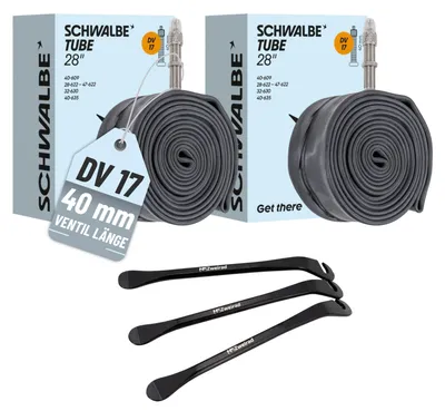Produktbild von Schwalbe Schlauch DV17 40mm (28") 28/47-622/635 Modell 2026 mit Reifenheber