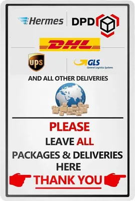Image de Déposer les paquets Panneaux de blanchiment 20x30cm Panneaux métalliques Décor porte d'entrée Leave Package Here Tin Sign