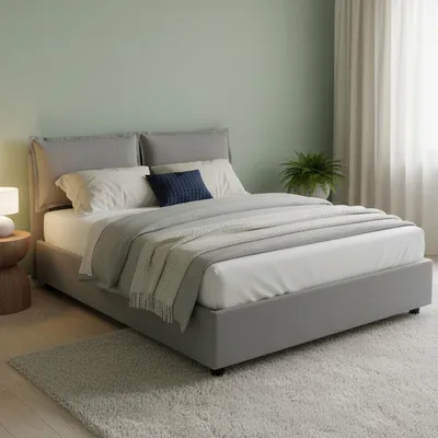 Imagen del producto de Aris - Cama Doble, Gris, Desenfundable, Hecho en Italia
