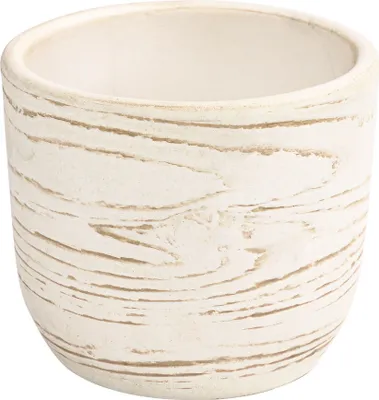 Produktbild von Dehner Übertopf Wood, Ø 24 cm, Höhe 20 cm, Keramik, beige