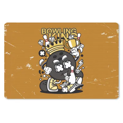 Produktbild von MuchoWow® Mauspad Mousepad Vintage - Bowling - König 27x18 cm - Mousepads - Maus Mat - Pad - Mausunterlage - Büroartikel - Desk Matten