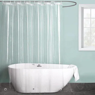 Productafbeelding van Douchegordijn Transparant - Badkamer Gordijn - Douchen en Baden - Waterdicht en Schimmelwerend - 180 x 200 cm - Transparant
