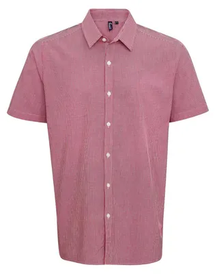 Image de Chemise Premier pour homme à manches courtes LT2864 (XXL) (rouge/blanc)