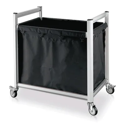 Produktbild von Wäschewagen / Wäschesammelwagen, Aluminium, 1 Wäschesack, mit Bodenplatte, 94x65x105 cm