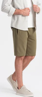 Obrázek produktu pro Ombre Clothing Pánské plátěné kraťasy Ebodé olivová XXL