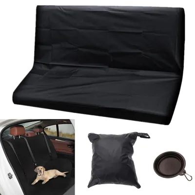 Image de Housse de siège arrière imperméable pour chiens dans la voiture