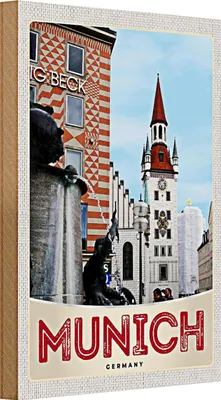 Produktbild von Holzschild Reise 20x30cm München Aussicht Architektur Stadt