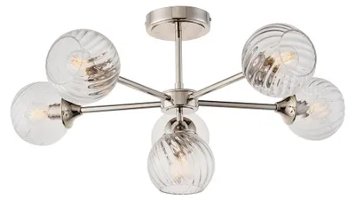 Obrázok produktu pre Závesná lampa ALLEGRA, niklová, 6xE14x15W, kov, rozmery: 33x64x64 cm, IP20, Endon