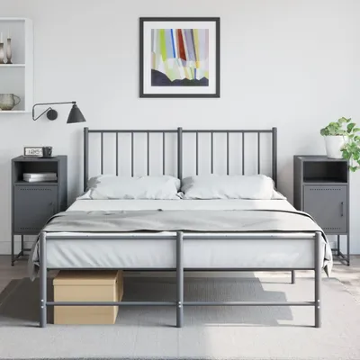 Image de vidaXL Tables de nuit 2 pcs. Anthracite 36x39x78 cm Acier