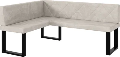 Produktbild von MEBLINI Eckbank für Esszimmer - Küchenbank - Essecke - Sitzecke Küche - ERIC - U-Beine 128x168x87cm Links - Beige Samt