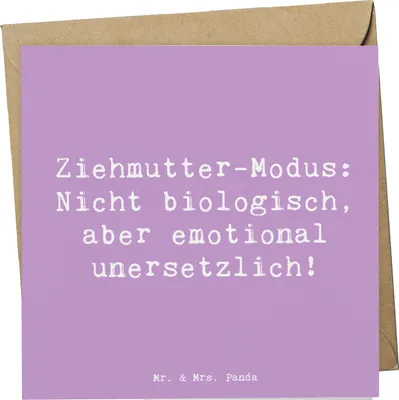 Produktbild von Mr. & Mrs. Panda Grußkarte Spruch Ziehmutter Modus - Lavendeltraum - Geschenk, anlasskarte, faltkarte, Liebe, Klappkarte, Glückwunschkarte, Stiefmutter, Verwandte, Freude