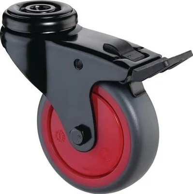 Image de Roulette pivotante avec roulette fixe D.50mm Trgf.50kg avec caoutchouc fixe gris BS ROLLEN