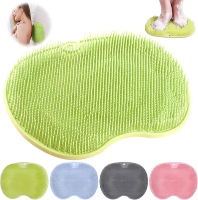Imagen del producto de Cepillo de silicona para pies con almohadilla de masaje, antideslizante con ventosas, para el cuidado de los pies