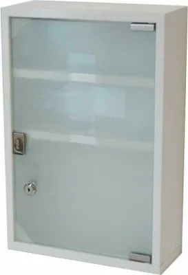 Produktbild von Natsen Stahl Medizinschrank 3 Ebenen 45x30x12cm Erste Hilfe Schrank Medikamentenschrank mit Schloss Weiß