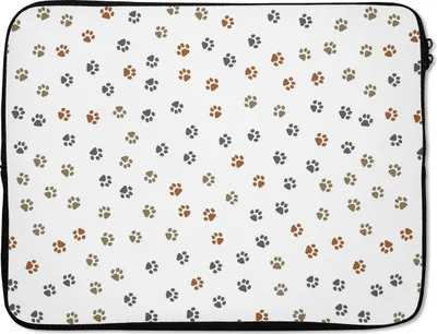 Produktbild von MuchoWow® Laptop Hülle 15 Zoll Katzen - Pfotenabdruck - Haustiere - Muster Laptoptasche - Laptoptasche - Sleeve - Rundum-Schutz