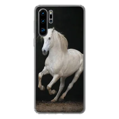 Produktbild von MuchoWow® Handyhülle Schutzhülle Hülle für Huawei P30 Pro Pferde - Schwarz - Porträt Silikon Softcase Handy Hülle - Schutzdeckel