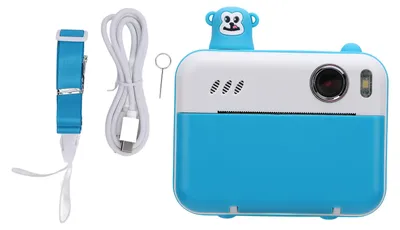 Zdjęcie produktu dla Aparat fotograficzny z natychmiastowym wydrukiem, 1080p, 8 MP, przedni i tylny obiektyw, wielofunkcyjny odtwarzacz MP3 z kamerą termowizyjną, prezent, błękitny