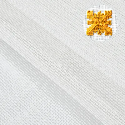 Productafbeelding van Spijkerdoek - 12CT Interlock, effen, geschikt voor borduren en handwerkprojecten - 50 x 50 cm, wit