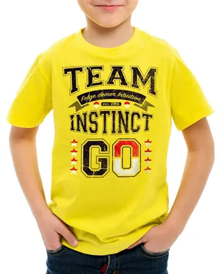 Produktbild von style3 Team Gelb Instinct Kinder T-Shirt Intuition Instinkt