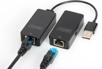 Produktbild von Digitus USB Extender, USB 2.0, 200 mm, 105 mm, 220 mm, 37 mm, 5 - 45 °C, 0 - 45 °C
