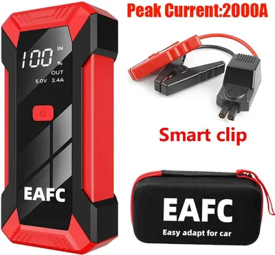 Zdjęcie produktu dla Rozrusznik samochodowy, przenośny power bank, wyświetlacz LED, 2000A