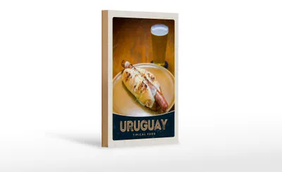 Produktbild von Holzschild Reise 12x18 cm Uruguay Süd Amerika Tipical Food