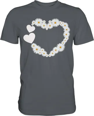 Produktbild von Gärtner Gänseblümchen Herz Shirt Garten Motiv – Dark Grey / 3XL