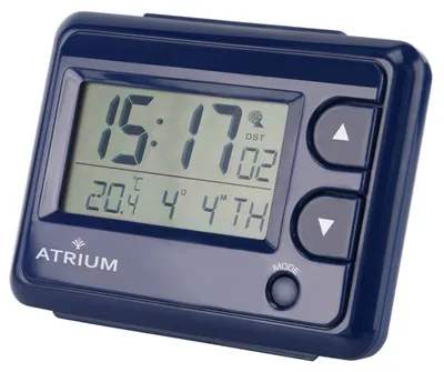 Digitalwecker mit Weltzeit, Alarm & Snooze, blau, 11x8 cm