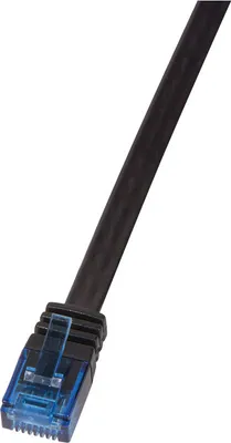 Produktbild von LogiLink U/UTP Flach-Patchkabel Kat. 6 0,25 m schwarz