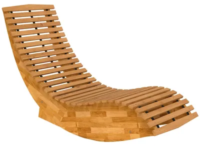 Produktbild von Sonnenliege aus Akazienholz Klappbar Ergonomisch Gartenliege mit S-Form Latten-Design 60 x 156 x 77 cm