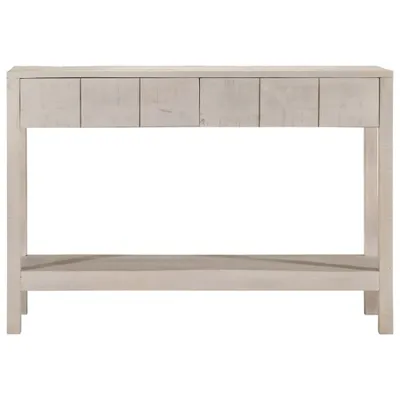 Immagine prodotto di Tavolo Consolle Bianco 110x35x75cm Legno Massello di Mango
