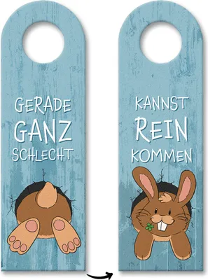 Produktbild von Gerade ganz schlecht - Kannst reinkommen Türhänger mit süßem Häschen