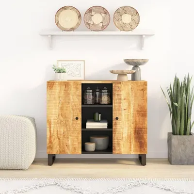 Produktbild von vidaXL Sideboard mit 2 Türen 90x33x75 cm Massivholz Mango