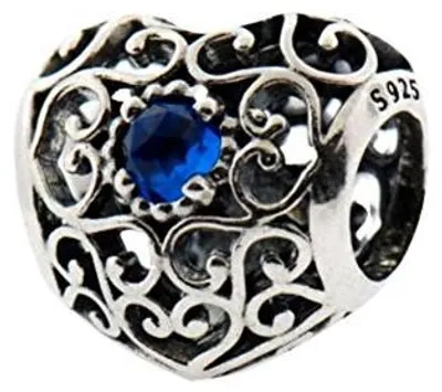 Produktbild von PANDORA Damen-Charm Dezember Herz 925 Silber Kristall blau - 791784NLB