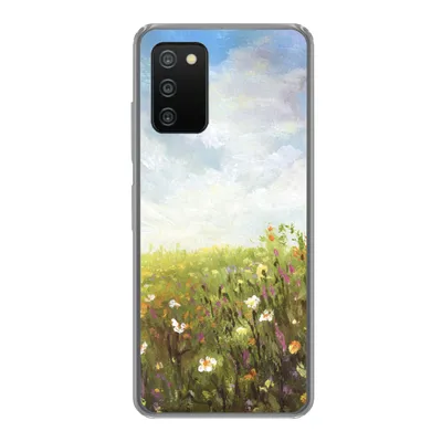 Produktbild von MuchoWow® Handyhülle Schutzhülle Hülle für Samsung Galaxy A03s Sommer - Blumen - Ölfarbe Silikon Softcase Handy Hülle - Schutz