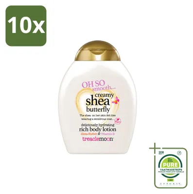 Imagen del producto de 10 unidades de crema hidratante corporal Treaclemoon, fórmula rica en manteca de karité, aroma "Butterfly" - 500 ml - Paquete grande